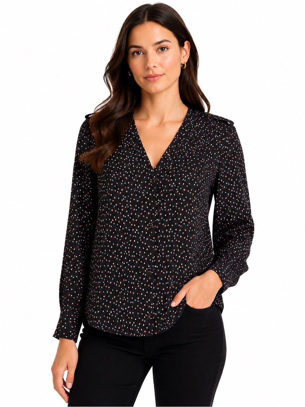 Madewell et Sezane Silk Murphy Blouse, Size L